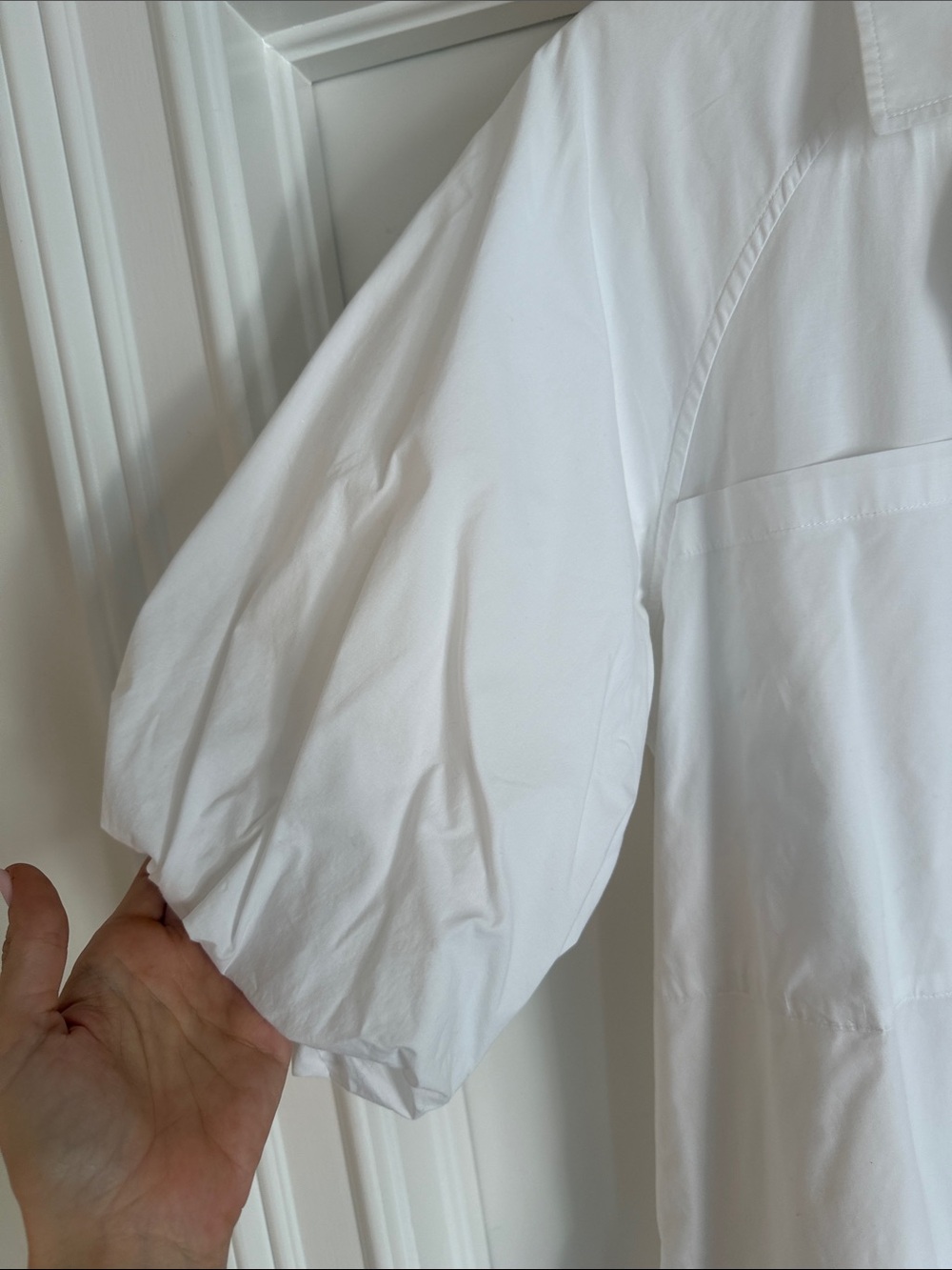 SIMKHAI White Crissy Cotton Poplin Dress Size Small - Picture 6 of 8